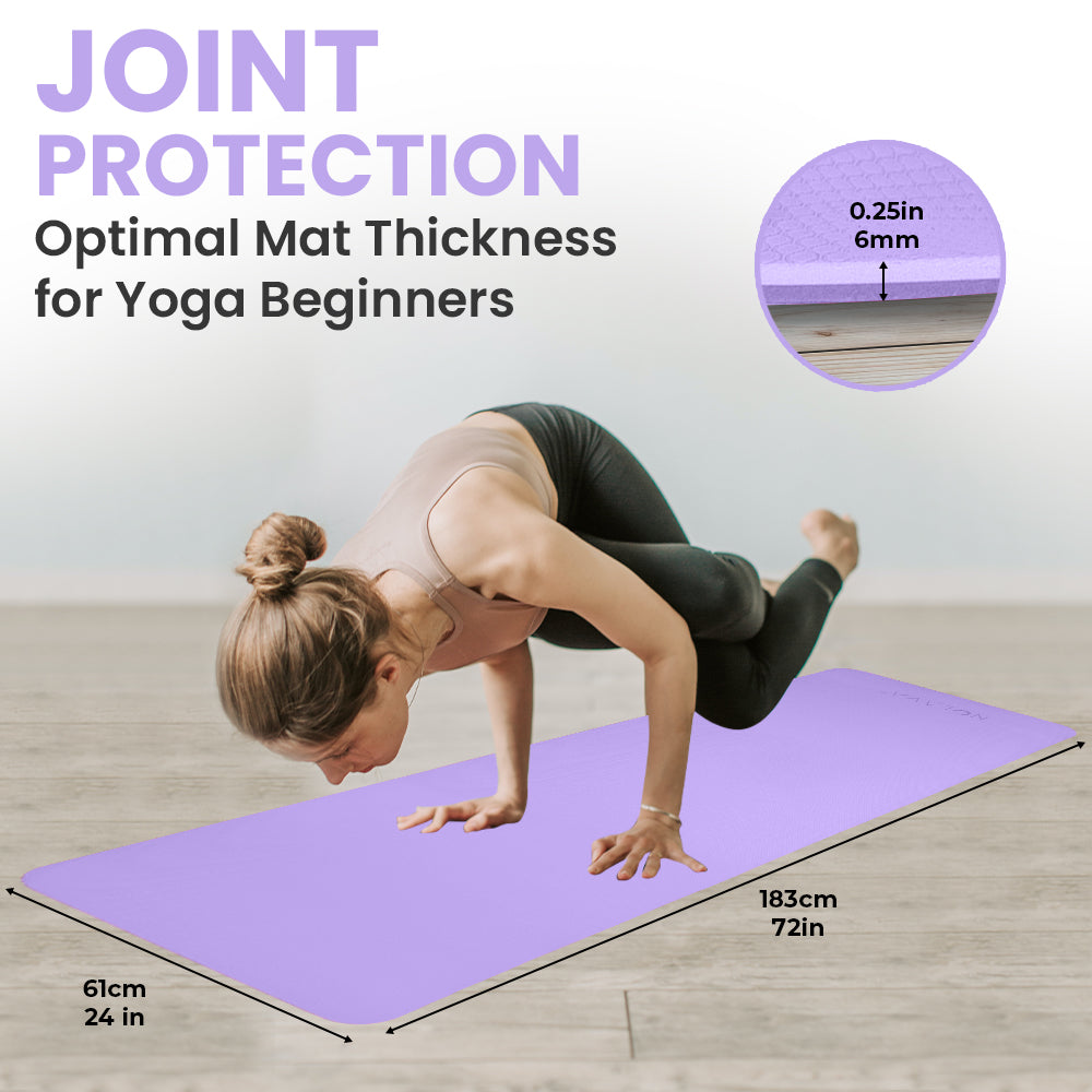 100% Natural Non-Slip 5 mm Purple Yoga & Pilates Mat – Nui Yoga