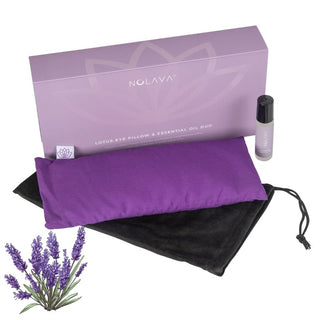 Nolava Designs Lotus Eye Pillow Gift Set with Lavender Roll-On – Perfect for Self-Care and Travel Eye Pillow