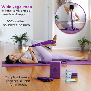 Nolava Designs Purple 7 Piece Yoga Mat Set